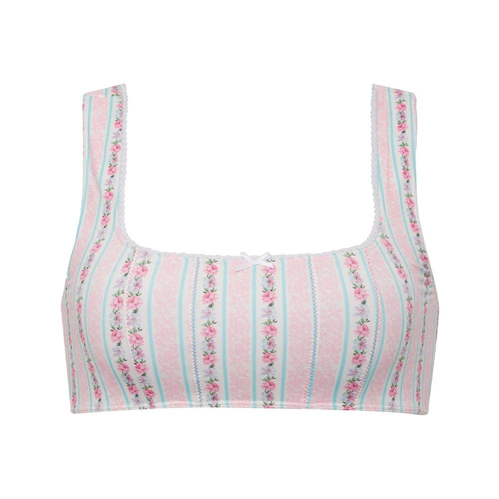 Frankies Bikinis Etta Floral Bralette Bikini Top in French Holiday